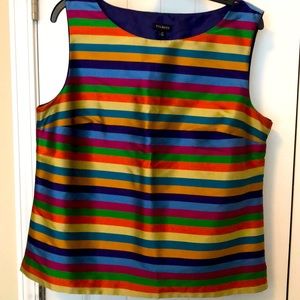 Talbots Silk Colorful Stripes Sleeveless Blouse